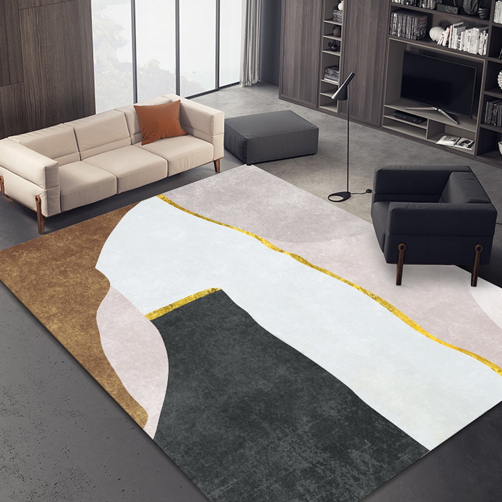 Modern Abstract Geometric Faux Cashmere Area Rug 1800mm x 2700mm For Living Room Bedroom | Homary  UK