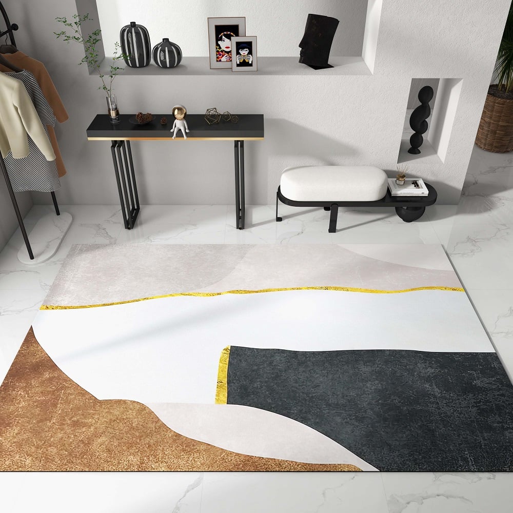 Modern Abstract Geometric Faux Cashmere Area Rug 1800mm x 2700mm For Living Room Bedroom | Homary  UK