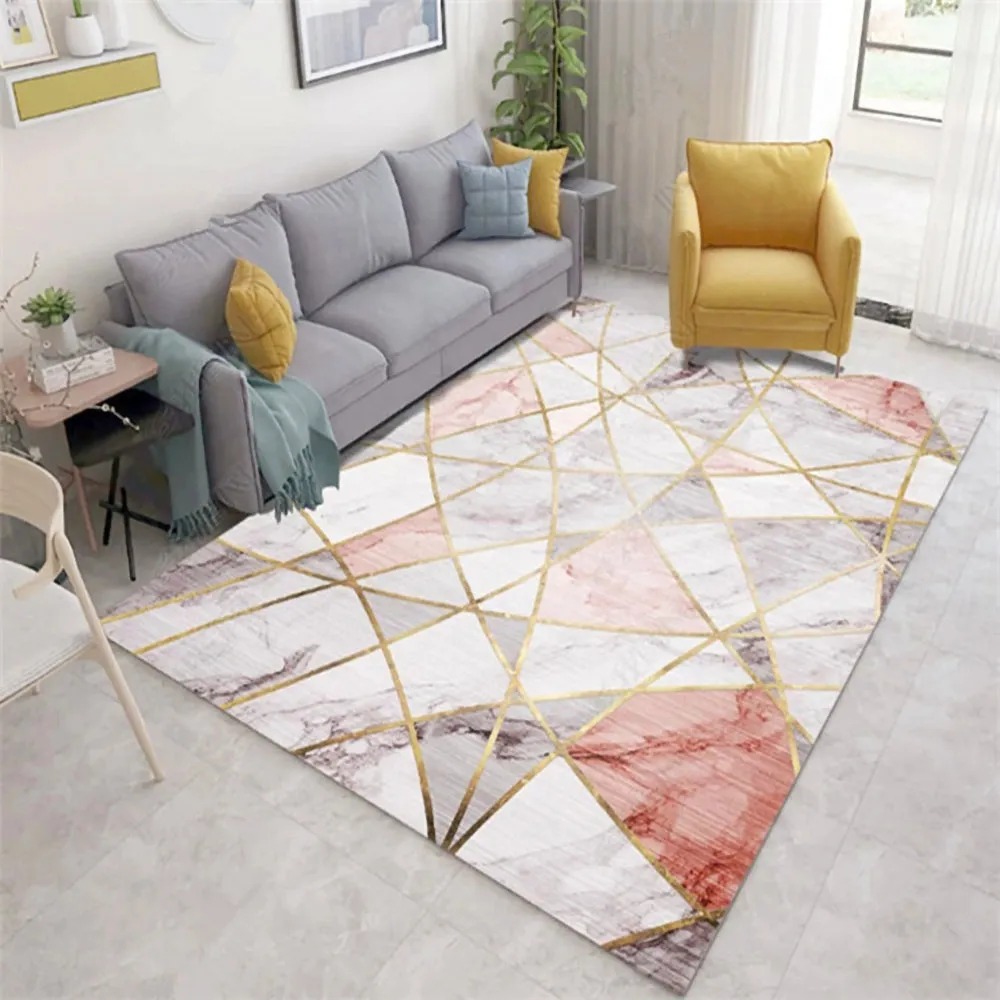 Pink Abstract Modern Rectangle Rug Indoor Area Rug 2300mm x 1600mm | Homary  UK